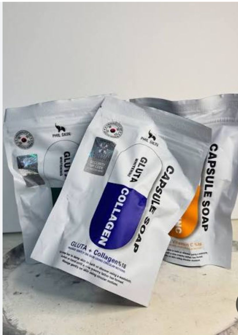 تصویر صابون گلوتاتیون کلاژن | روشن‌کننده، جوانساز و ترمیم‌کننده پوست / صابون کپسولی کلاژن / صابون سفید کننده 